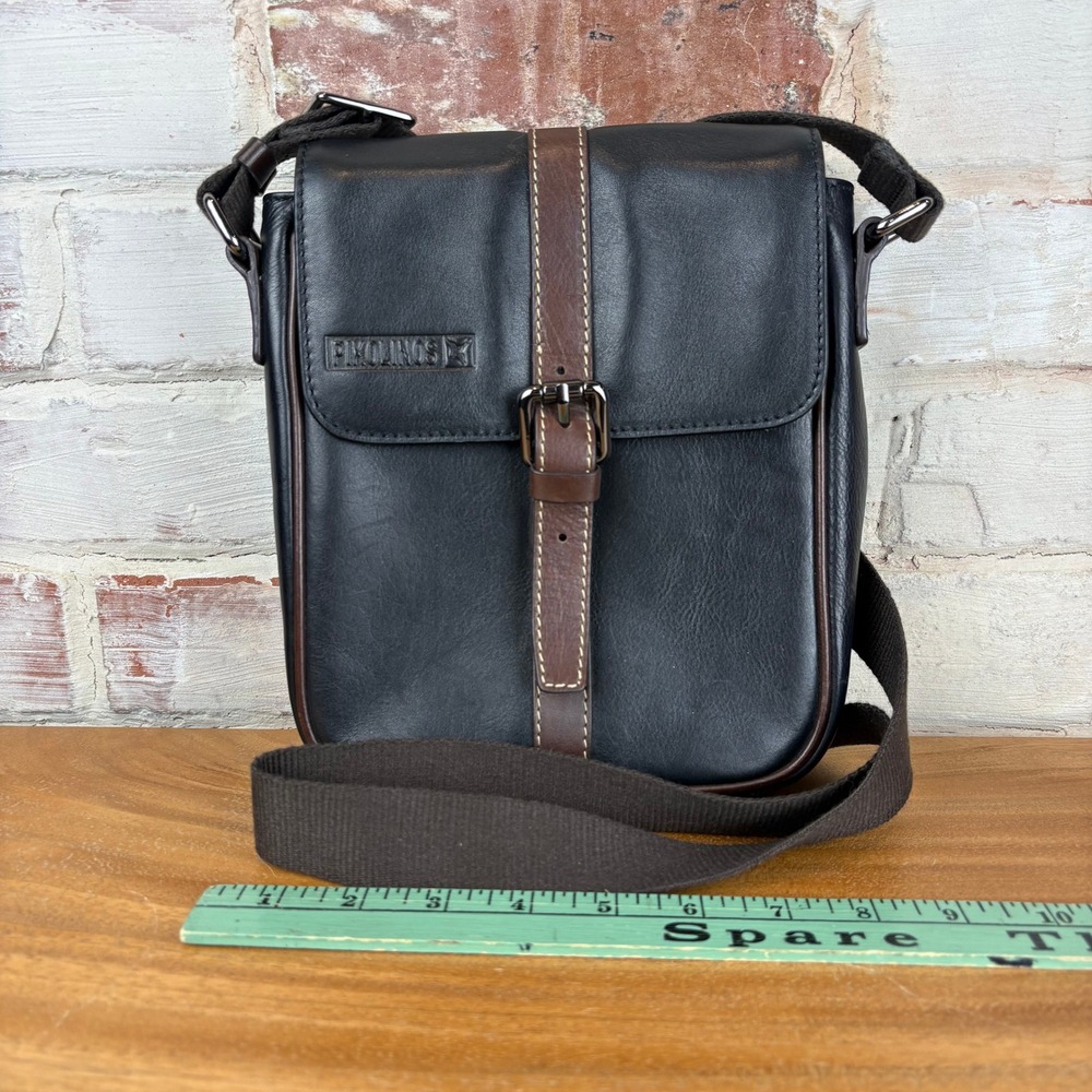 Pikolinos Black Brown Leather Crossbody Messenger Bag Soft Spanish Leather